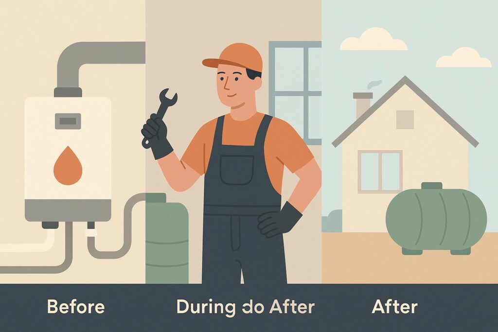 oil boiler install process